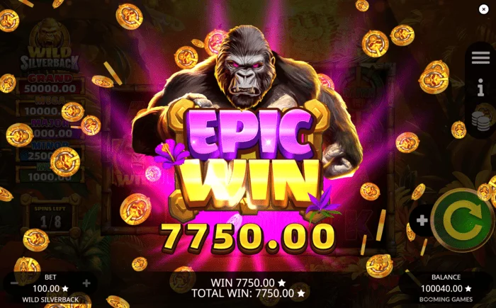 Wild Silverback – epinis laimėjimas su Grand Jackpotu