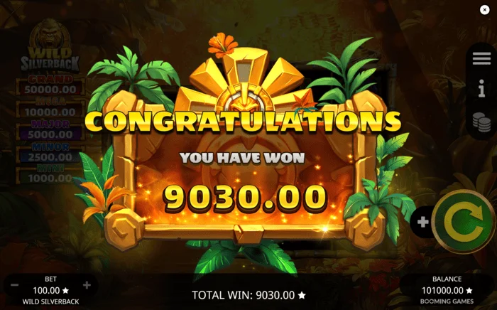 Wild Silverback – bendras galutinis laimėjimas už Free Spins raundą